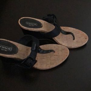 Coach heeled flip flop style sandal